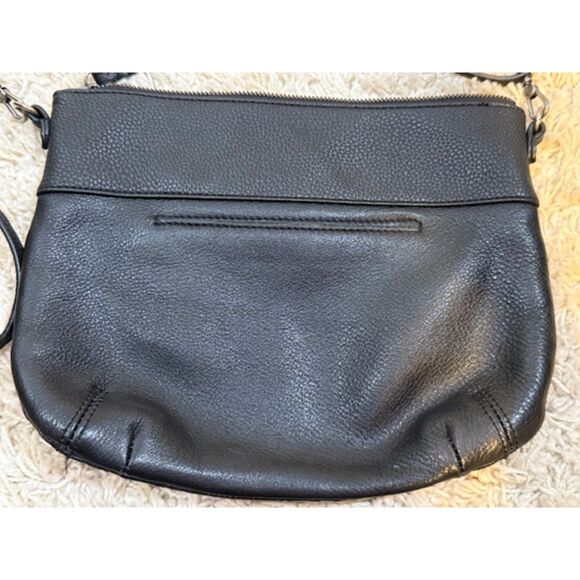 The Sak Black Leather Embossed Crossbody Hobo Blue Lining VGUC Boho Minimalist - Picture 8 of 8